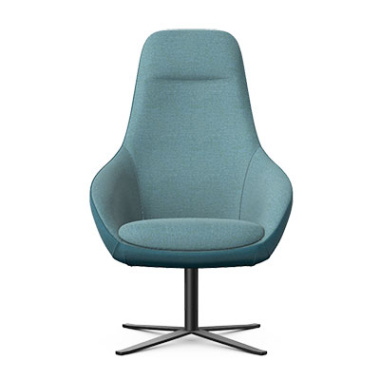 Aria Lounge Chair with a flat 4 star metal base - AR1-B02