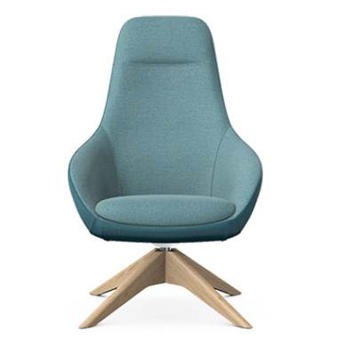 Aria Lounge Chair with Pyramidal Wooden Base - AR1-B05