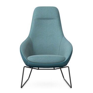 Aria Lounge Chair with a skid frame star metal base - AR1-B03