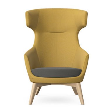 AVA Lounge Chair with Wooden Legs