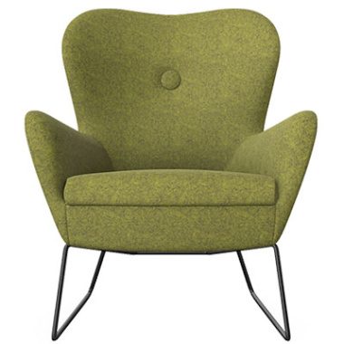 Rubi Lounge Chair With Metal Skid Base