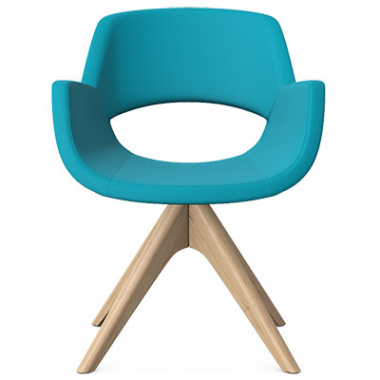 Fielder Lounge Chair with Pyramidal Wooden Base