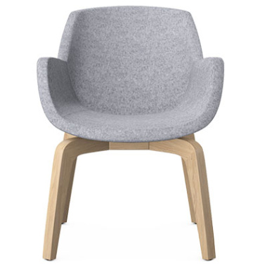 Tiana Lounge Chair with Curved Wooden Legs
