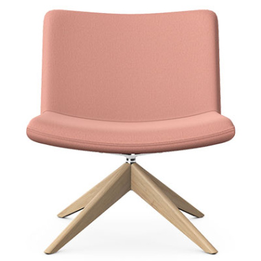 Jaspa lounge chair with wooden pyramidal base