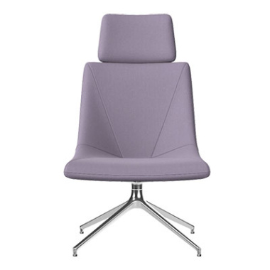 remi lounge extra large chair with headrest and pyramidal aluminium base