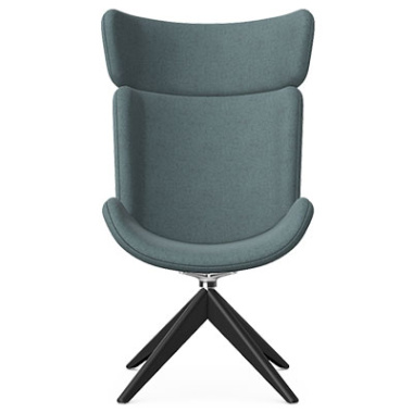 harpa lounge wingback chair pyramidal wooden base