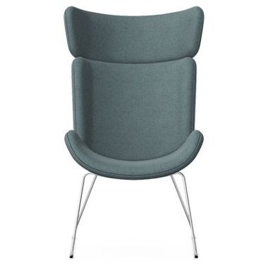 harpa lounge wingback chair skid metal base