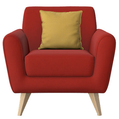detroit single seat armchair with wooden legs