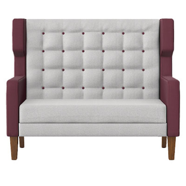 miles 2 seat wingback sofa with wooden legs