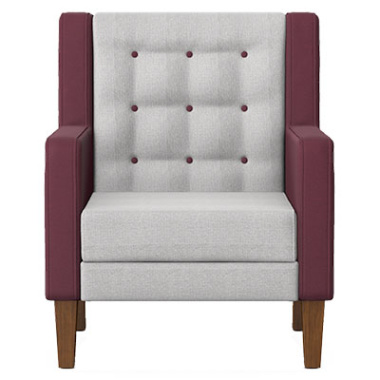 miles single seat armchair with wooden legs