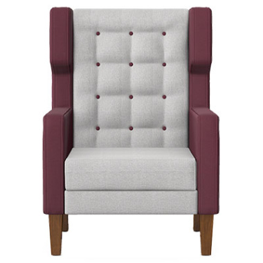 miles single seat wingback armchair with wooden legs