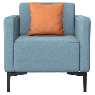 oban single seat armchair with backrest and metal legs