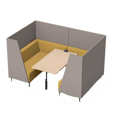 Oban Social Four Seat High Back Enclosed Booth - OB-SL-C11