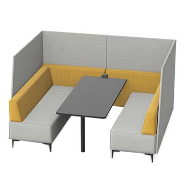 Oban Social Six Seat High Back Open End Booth - OB-SL-C9