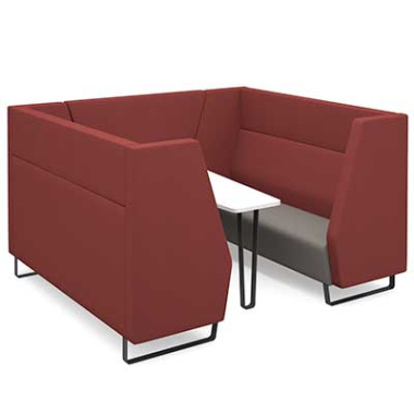 encore2 six seater meeting pod with metal frame