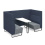 encore2 four seater open meeting booth with metal frame