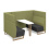 encore2 four seater open meeting booth with wooden frame