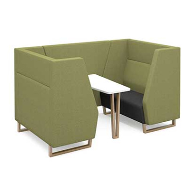 encore2 four seater meeting pod with woodenlegs