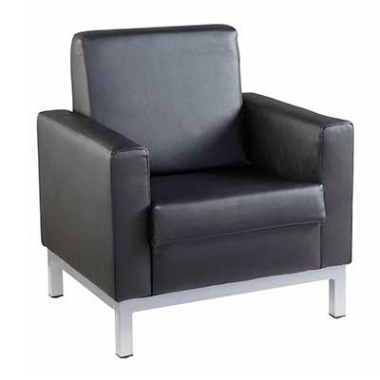 helsinki black leather 1 seat chair