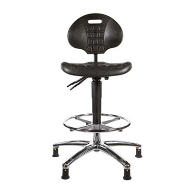 techsit-ESD-PU-high-cleanroom-stool-with-footring-on-ESD-glides